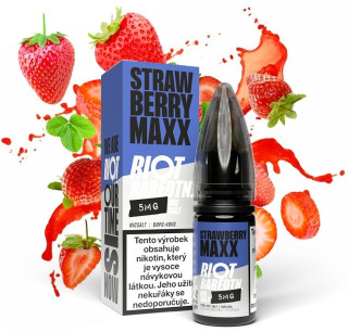 E-liquid Riot BAR EDTN Salt - Strawberry Maxx (Energetické jahody) 10ml – 10mg