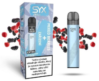 SYX POD Starter Kit elektronická cigareta 900mAh Modrá + Přednaplněná cartridge Mixed Berries 16,5mg/ml
