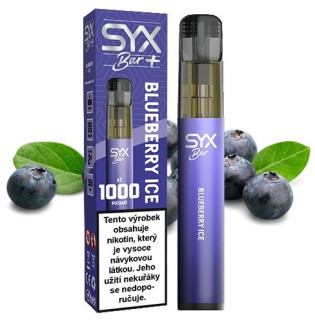 Jednorázová e-cigareta SYX BAR 1000 - Blueberry Ice (Ledová borůvka) 16,5mg