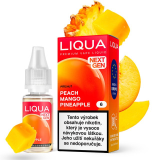 E-liquid LIQUA NextGen - Peach Mango Pineapple (Mango, ananas a broskev) 10ml – 6mg