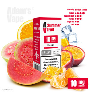 E-liquid Adams Vape Salt - Summer fruit (Guava, marakuja, pomeranč a mandarinka) 10ml – 10mg