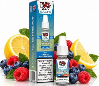E-liquid IVG Pro Salts - Blueberry Raspberry Lemon (Borůvka, Malina a Citron) 10ml Novinka – 20mg
