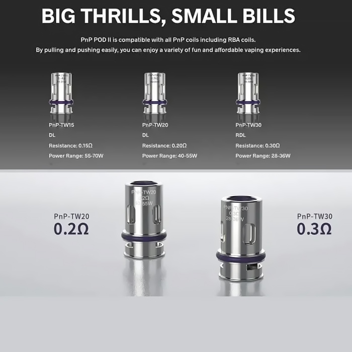 VOOPOO PnP - TW30 - 0,3ohm - RDL - žhavící hlava