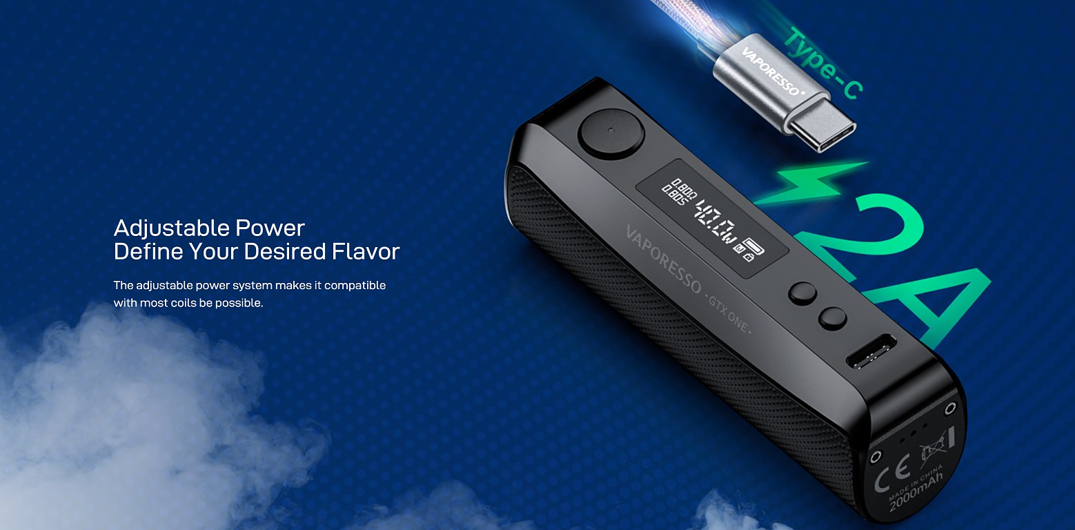 Vaporesso GTX One Mod - Easy Grip - 2000mAh - Modrá