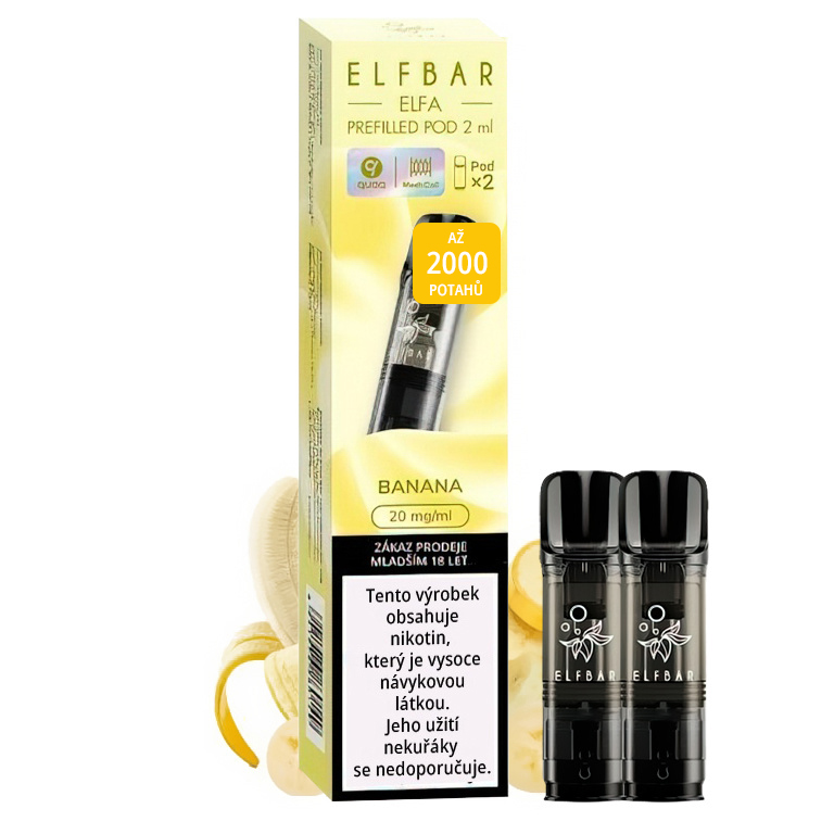 Elf Bar ELFA Pod - přednaplněná Cartridge - Banana - 20mg - 2ks