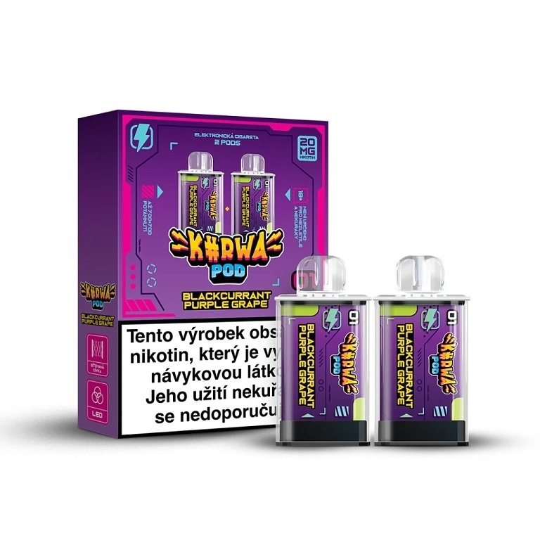 Kurwa Pod - Kapsle 2ks - Blackcurrant Purple Grape (Černý rybíz, Hroznové víno)