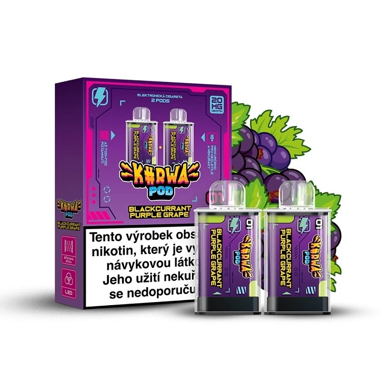 Kurwa Pod - Kapsle 2ks - Blackcurrant Purple Grape (Černý rybíz, Hroznové víno)
