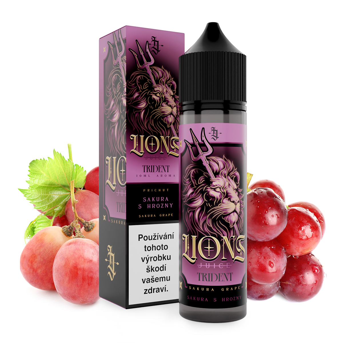 Lions Juice - S&V - Trident (Hroznové víno s nádechem Sakury) - 10ml (Hroznové víno, Sakura)