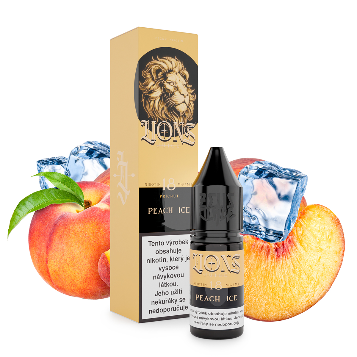Lions Juice - Peach ICE - 18mg (Broskev, Chladivá složka (ICE))