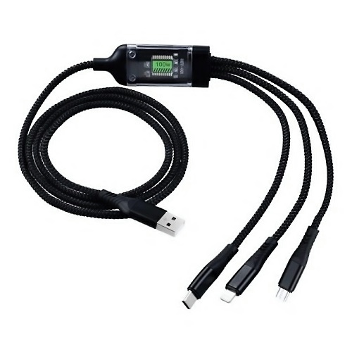 Multifunkční USB Kabel 3v1 Lightning / micro USB / USB-C - 1,2m - 100W