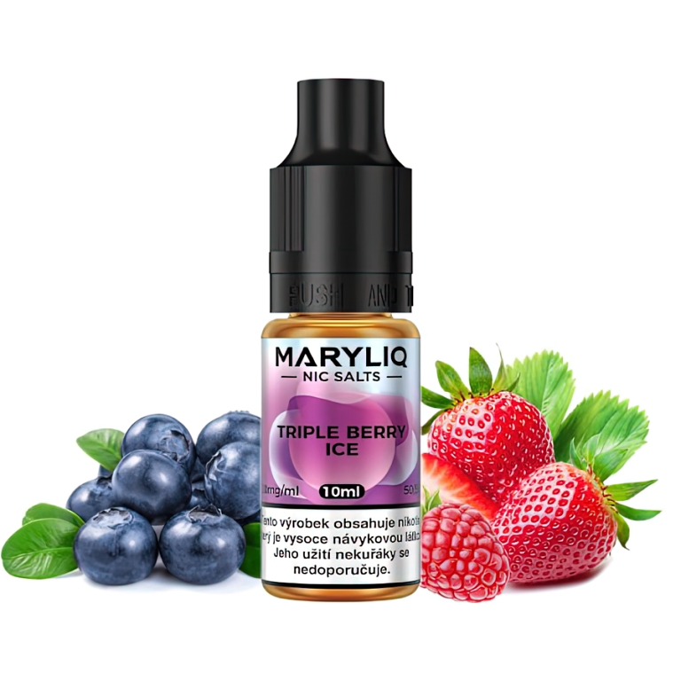Maryliq - Salt e-liquid - Triple Berry ICE - 10ml - 20mg (Borůvka, Malina, Jahoda, Chladivá složka (ICE))