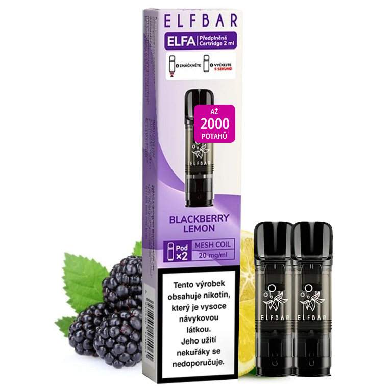 Elf Bar ELFA Pod - přednaplněná Cartridge - Blackberry Lemon - 20mg - 2ks