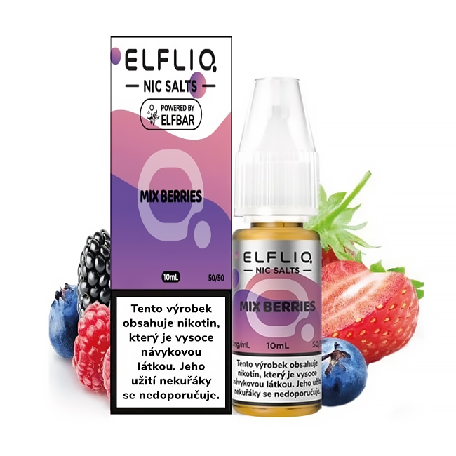 Elf Bar Elfliq - Salt e-liquid - Mix Berries - 10ml - 10mg (Borůka, Ostružina, Malina, Jahoda)
