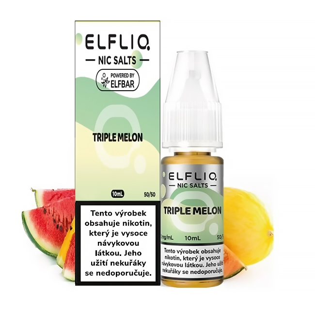 Elf Bar Elfliq - Salt e-liquid - Triple Melon - 10ml - 20mg (Vodní meloun, Žlutý meloun)