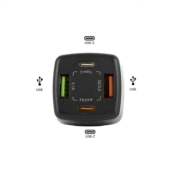 Autonabíječka Fast Charger BK365-2PD 4-Port černá