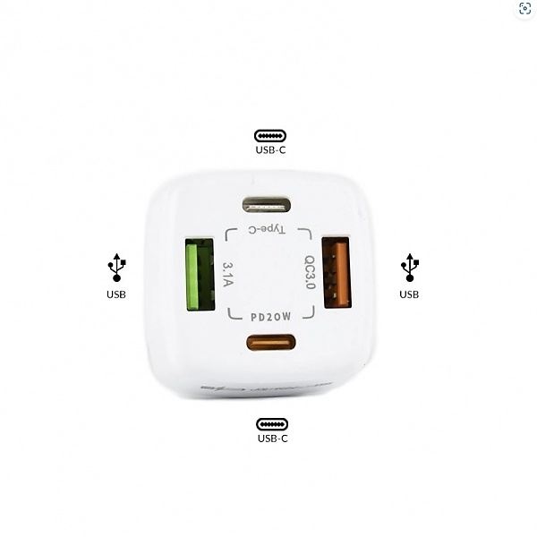 Autonabíječka Fast Charger BK365-2PD 4-Port bílá