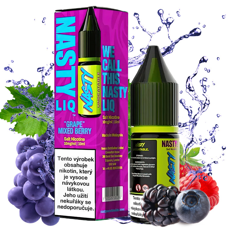 Nasty LIQ Salt - Grape Mixed Berry - 10ml - 10mg (Směs bobulí a hroznového vína)