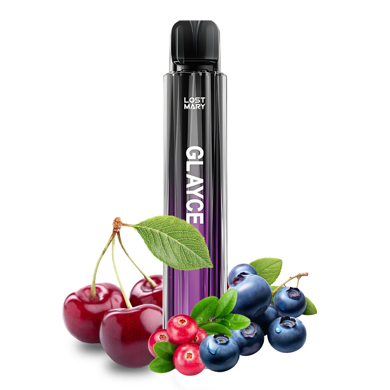 LOST MARY GLAYCE Starter Kit Blueberry Cherry Cranberry 20mg 2ml (Elektronická cigareta 1000mAh (Borůvky s třešní a brusinkami))