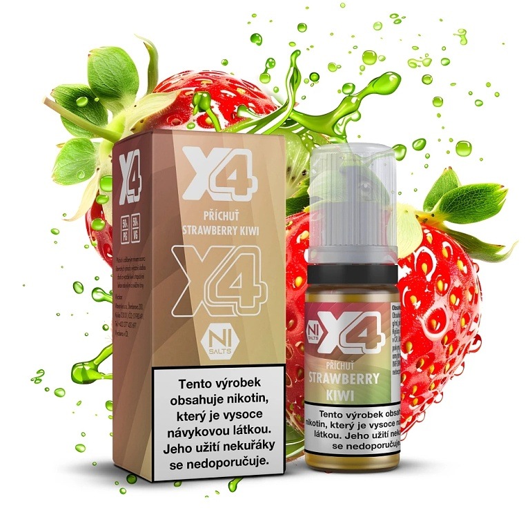 X4 Bar Juice Salt - E-liquid - Strawberry Kiwi - 10mg (Jahoda a kiwi)