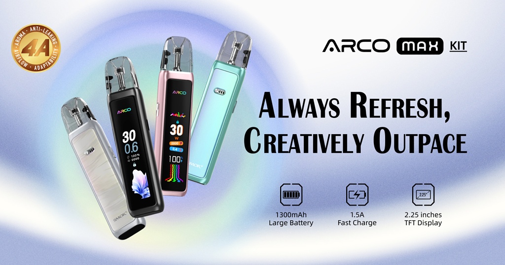 Smok ARCO MAX Pod Kit 1300mAh – Pale Pink