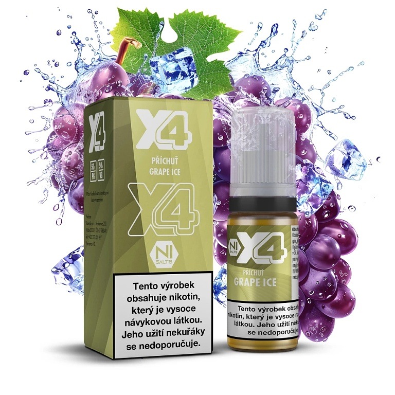X4 Bar Juice Salt - E-liquid - Grape ICE - 10mg (Chladivé hroznové víno)