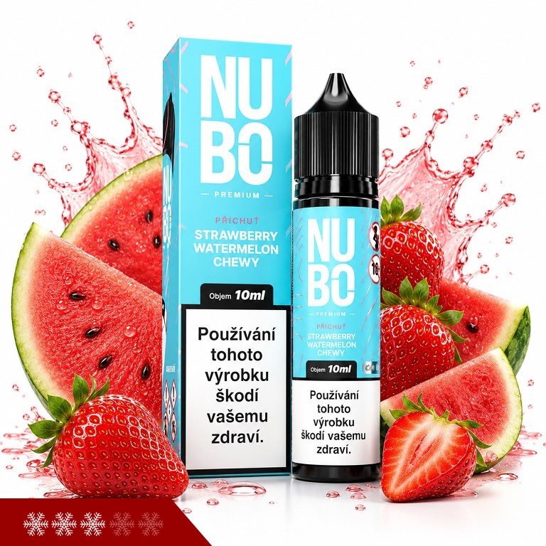 NUBO Premium Strawberry Watermelon S&V 10ml (Jahoda, Vodní meloun, Chladivá složka (ICE))
