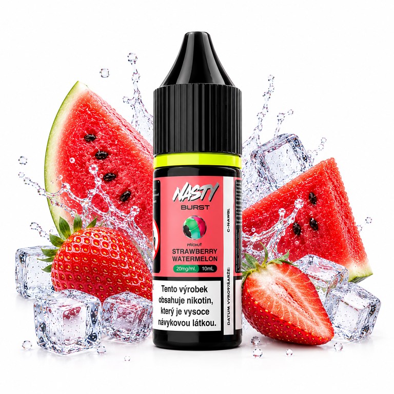 Nasty BURST Salt Strawberry Watermelon 10ml 20mg (Jahoda, Vodní meloun, Chladivá složka (ICE))