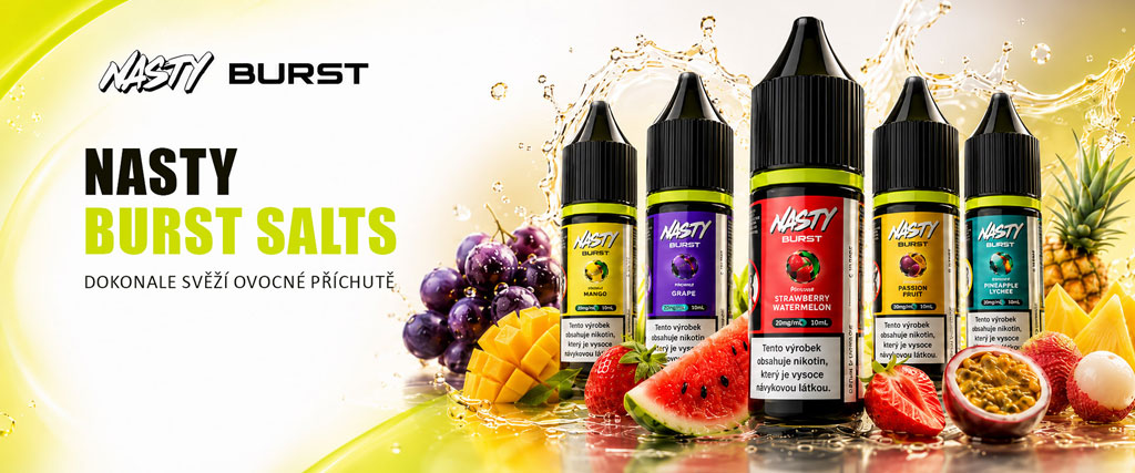 Nasty BURST Salt Pineapple Lychee 10ml 20mg (Ananas, Liči, Chladivá složka (ICE))
