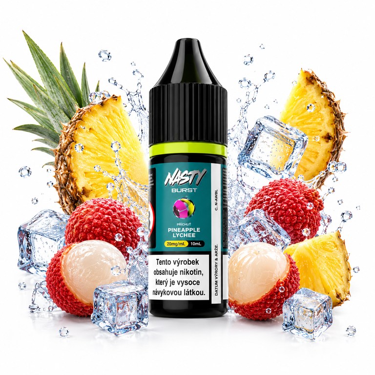 Nasty BURST Salt Pineapple Lychee 10ml 20mg (Ananas, Liči, Chladivá složka (ICE))