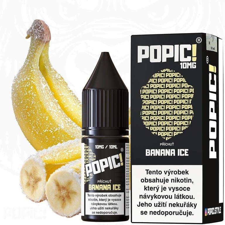 POPIC! Salt Banana ICE 10ml 10mg (Banán, Chladivá složka (ICE))