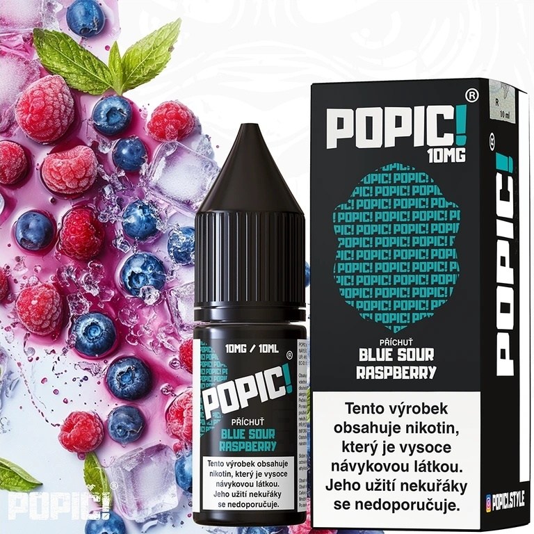POPIC! Salt Blue Sour Raspberry 10ml 10mg (Modrá malina)