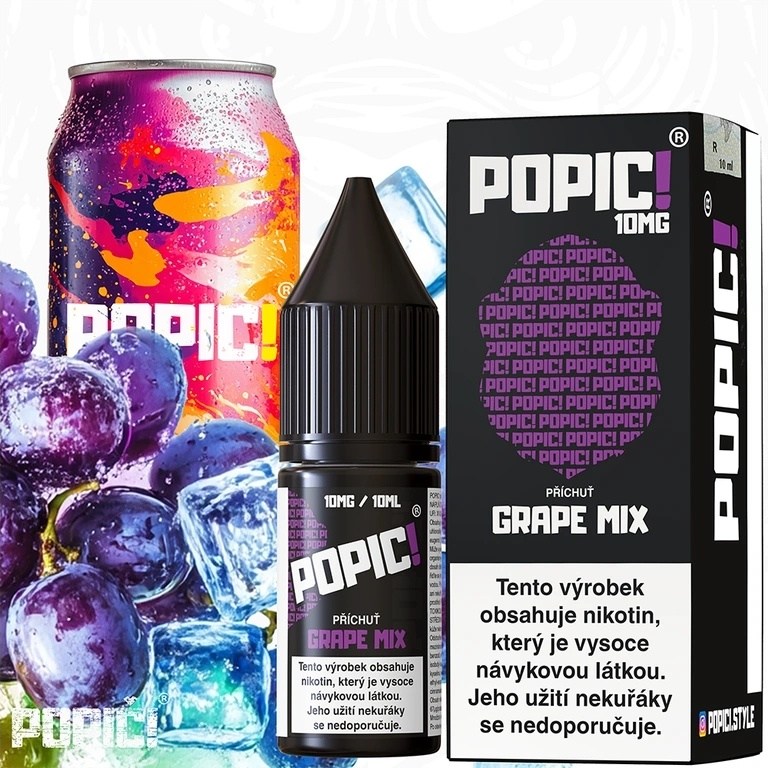 POPIC! Salt Grape MIX 10ml 10mg (Hroznové víno)