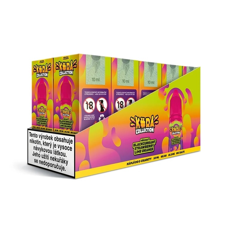 Kura Collection Blackcurrant Strawberry Lime Orange 10ml 16.2mg (Černý rybíz, Jahoda, Limetka, Pomeranč)