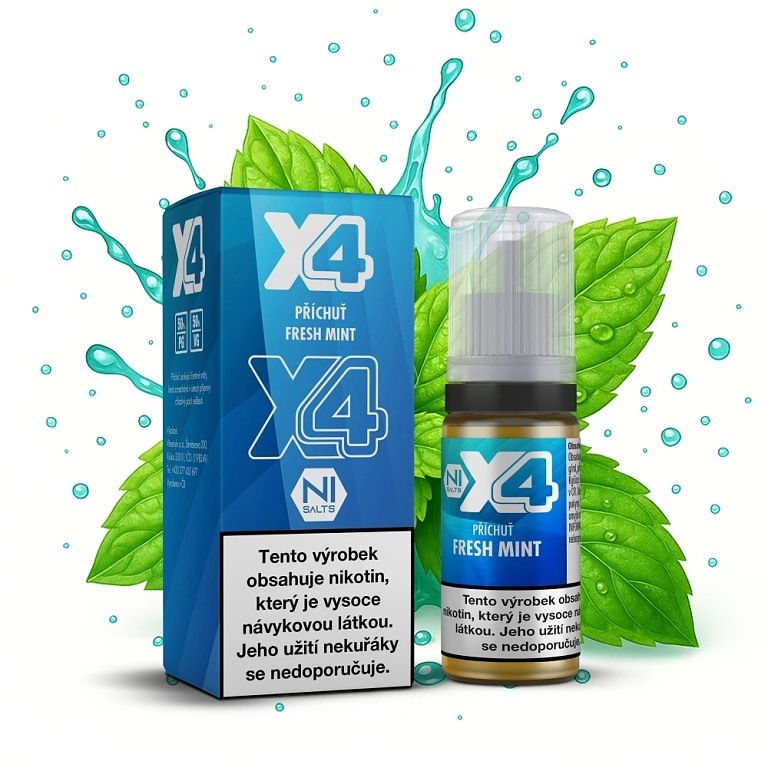 X4 Bar Juice Salt - E-liquid - Fresh Mint - 10mg (Čerstvá máta)
