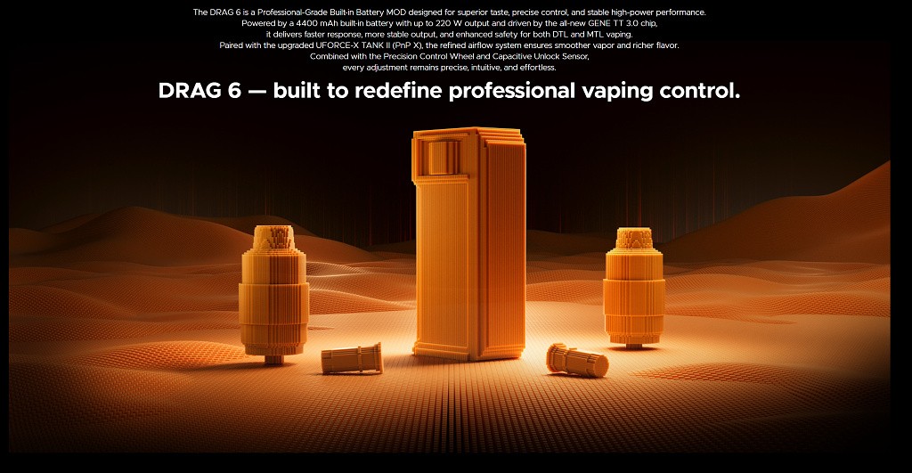 Voopoo Drag 6 Full Kit s UFORCE X Tank 2ml Brown (4400mAh)