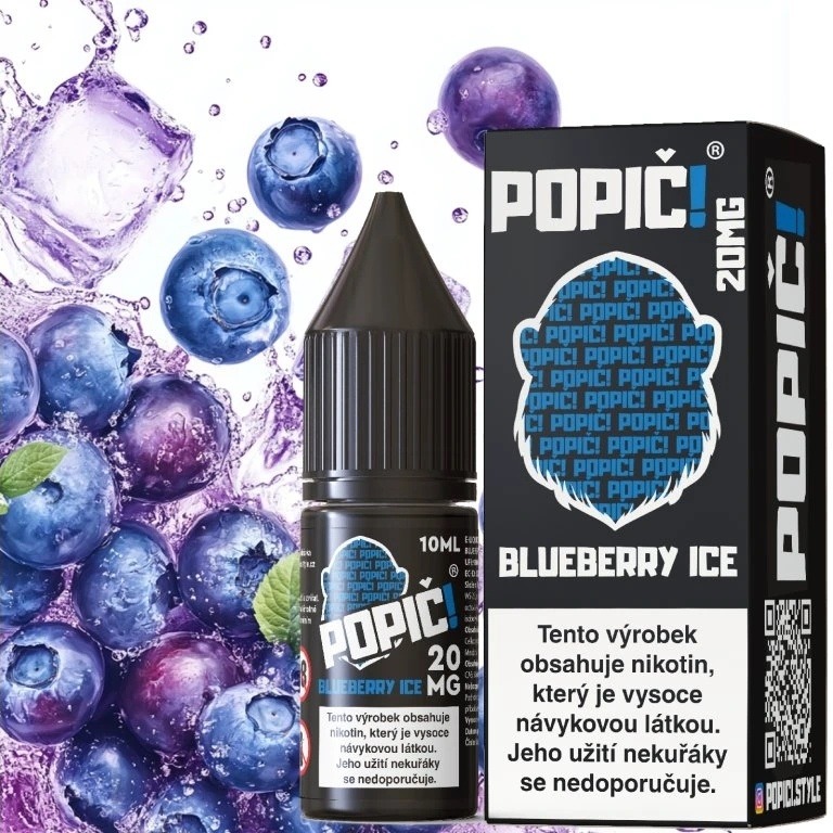 Popič! - Salt e-liquid - Blueberry Ice - 10ml - 20mg (Ledová borůvka)