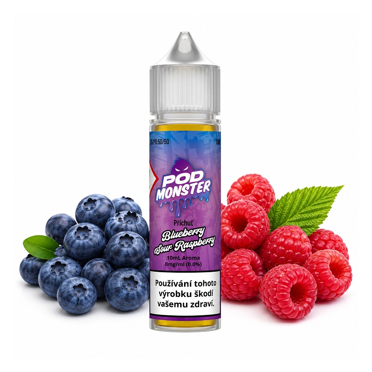 POD Monster S&V Blueberry Sour Raspberry 10ml (Borůvka s malinami)