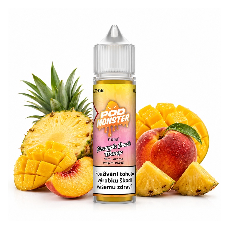 POD Monster S&V Pineapple Peach Mango 10ml (Ananas s broskví a mangem)