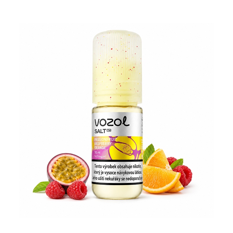 Vozol Salt Prime Passionfruit Raspberry Orange 14,5mg 10ml (Marakuja s malinami a pomerančem)