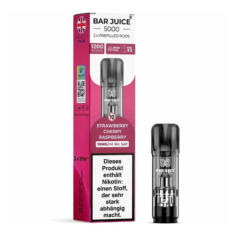 BAR Juice 5000 Pod Strawberry Cherry Raspeberry 10mg 2ks (Jahoda s třešní a malinami)