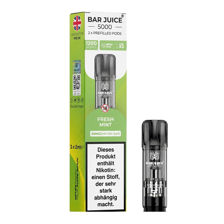 BAR Juice 5000 Pod Fresh Mint 20mg 2ks (Čerstvá máta)
