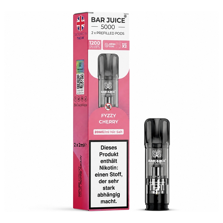 BAR Juice 5000 Pod Fizzy Cherry 20mg 2ks (Svěží třešeň)