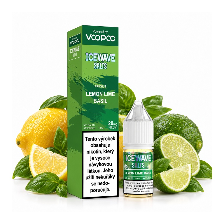 Voopoo ICEWAVE Salts Lemon Lime Basil 10ml 20mg (Citrón, Limetka, Bazalka)