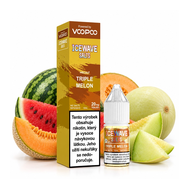 Voopoo ICEWAVE Salts Triple Melon 10ml 20mg (Vodní meloun, Žlutý meloun)