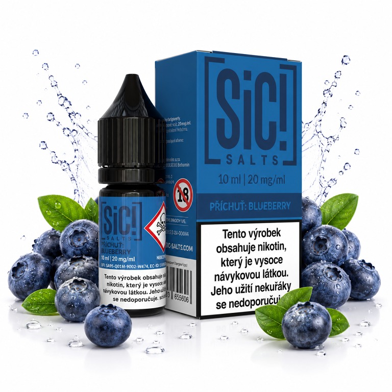 SIC! Salts Blueberry 10ml 20mg (Svěží borůvka)