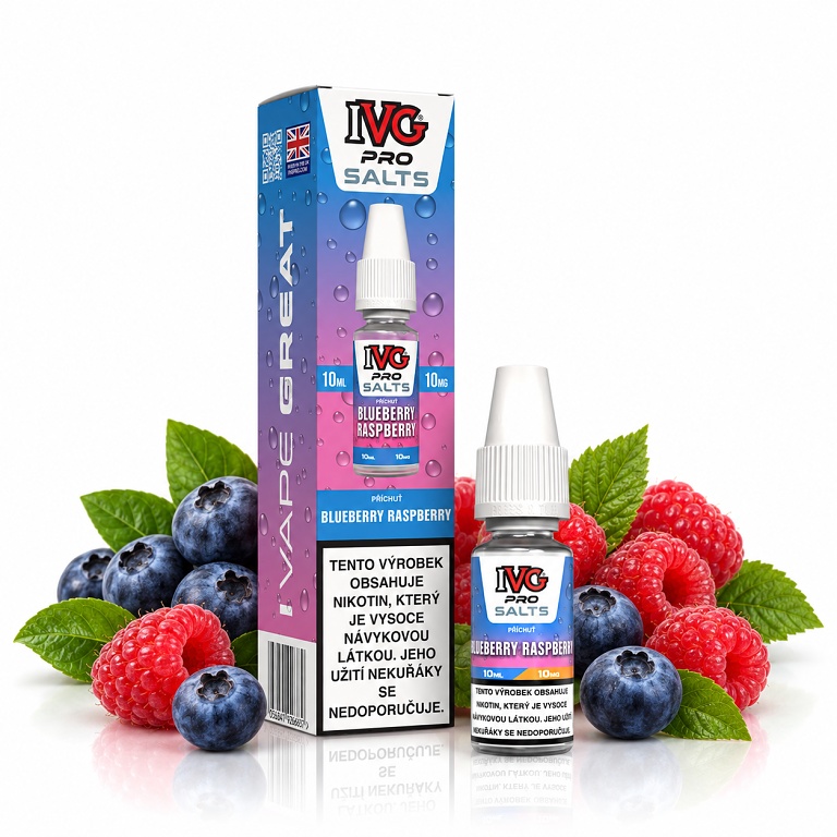 IVG Pro Salts Blueberry Raspberry 10ml 10mg (Borůvka s malinou)