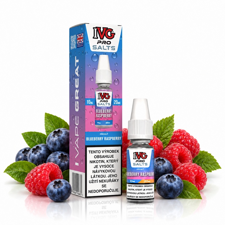 IVG Pro Salts Blueberry Raspberry 10ml 20mg (Borůvka s malinou)