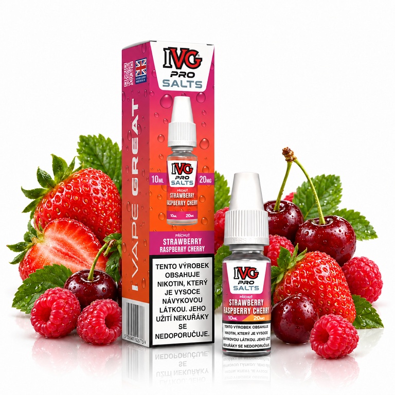 IVG Pro Salts Strawberry Raspberry Cherry 10ml 20mg (Jahoda, malina a třešeň)