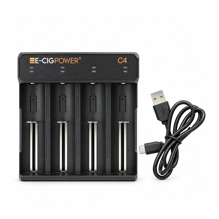 Multifunkční nabíječka baterií E-Cig Power C4 LED