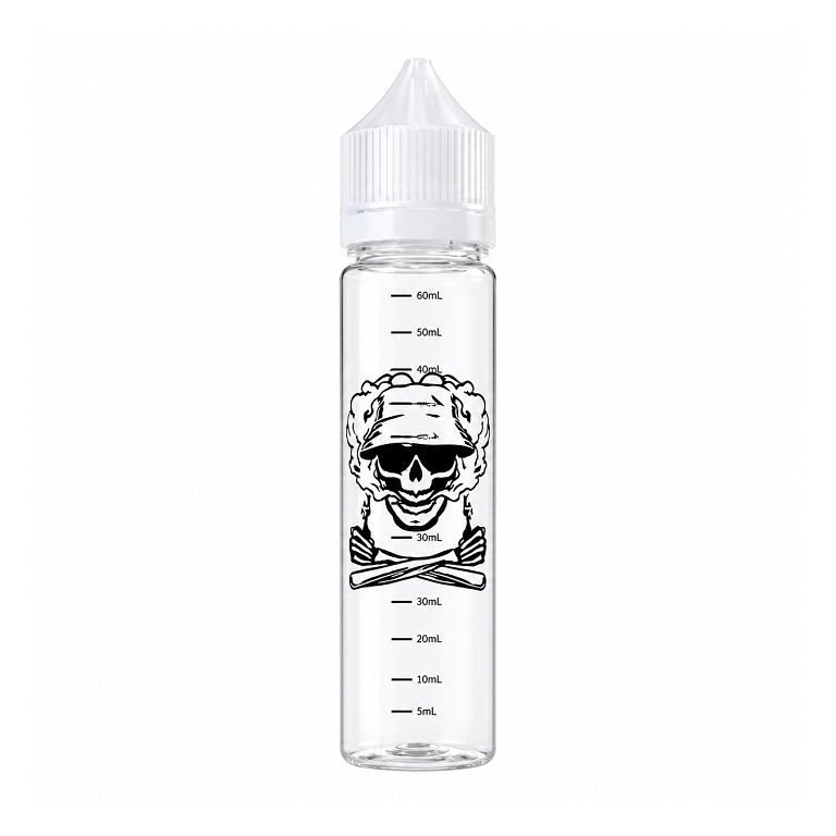 Láhvička s ryskou 60ml čirá Bob Skull